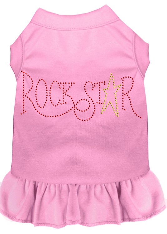 Rhinestone RockStar Dress Light Pink XS